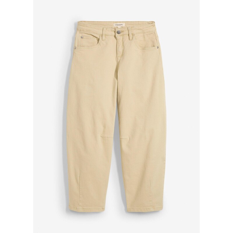 bonprix Twillové nohavice z bavlny so strečom, farba béžová 62471405