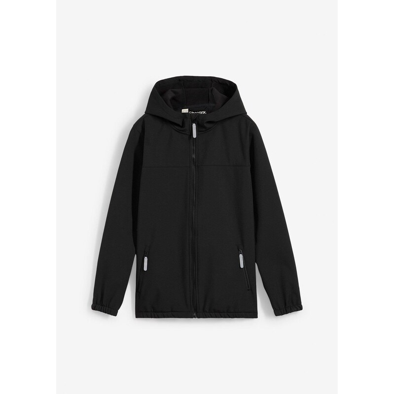 bonprix Softshellová bunda s kapucňou, nepremokavá, farba čierna 62471435