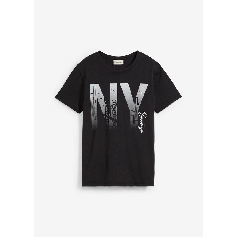 bonprix Tričko z čistej bio bavlny, farba čierna 62471465