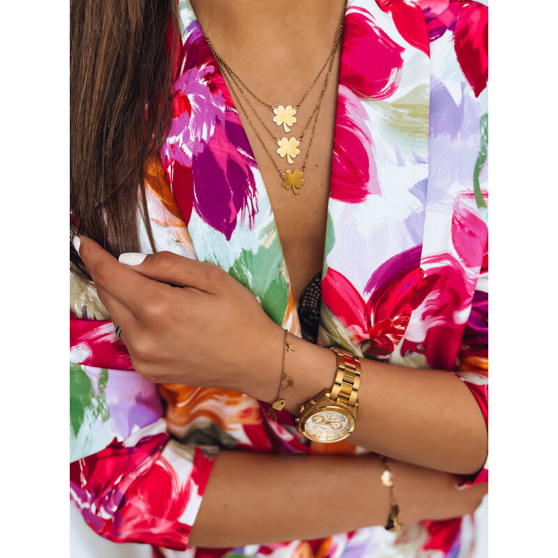 BASIC Zlatý náhrdelník s motívom štvorlístka CLOVER IY0098 43548843