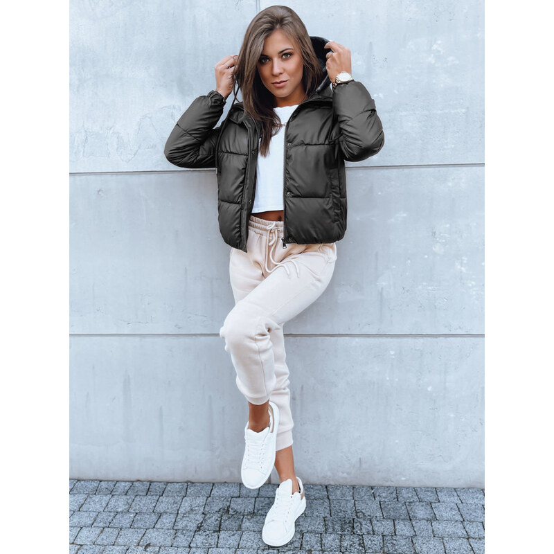 BASIC Čierna prešívaná crop bunda KHALEESI TY3879 47337920