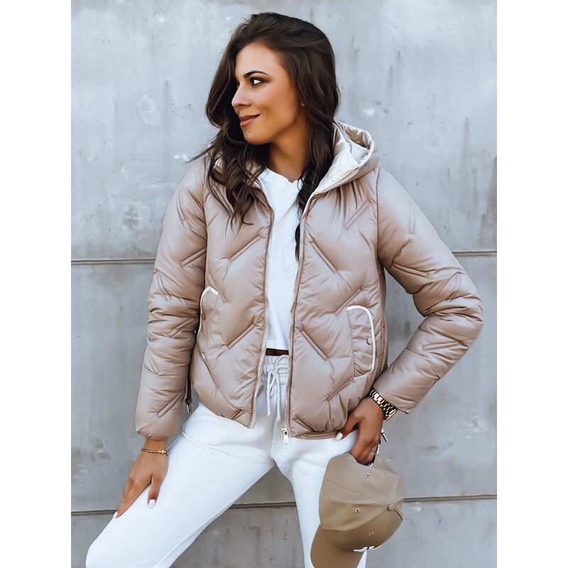 BASIC Béžová prešívaná bunda s kapucňou LIDIL TY3830 47337907