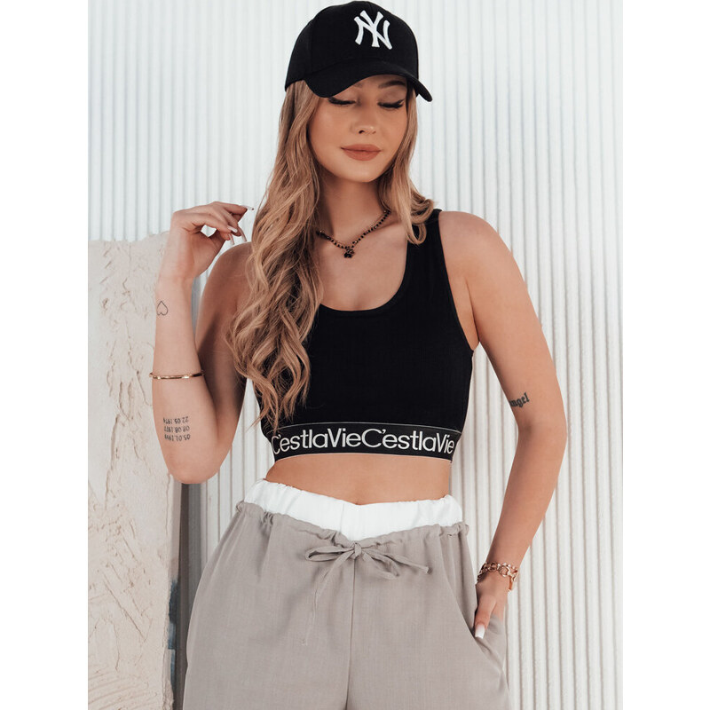 BASIC Čierny crop top SUNSEL RY2415 52671575