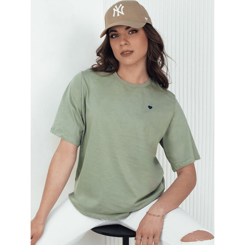 BASIC Khaki dámske tričko s krátkym rukávom MILOV RY2570 57236358