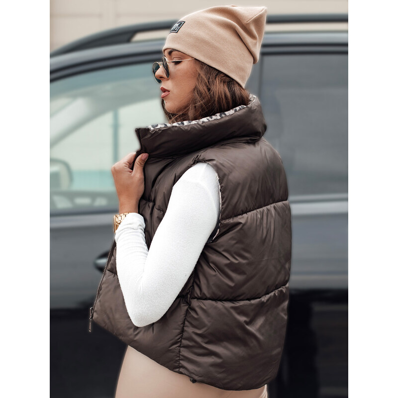 BASIC Dámska hnedá obojstranná vesta LEOVELLA TY4648 58241880