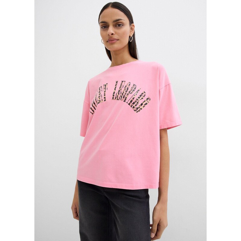 bonprix Tričko Oversize z mäkkého bavlneného mixu, farba ružová 62471384