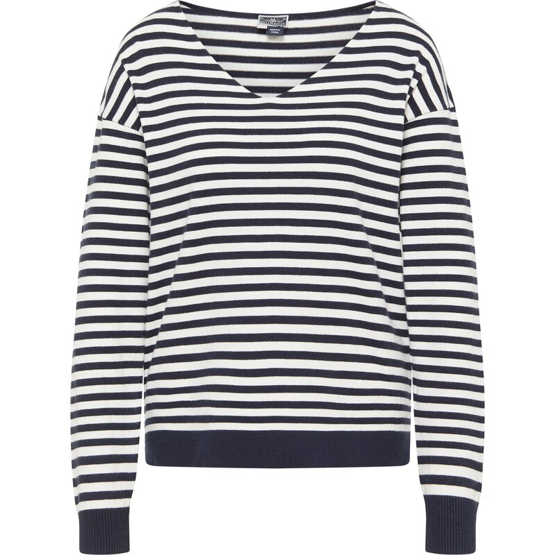 DreiMaster Maritim Sveter námornícka modrá / biela ako vlna 63143805