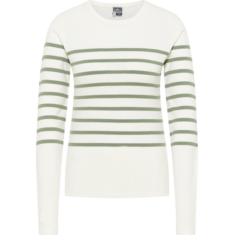 DreiMaster Maritim Sveter olivová / biela 63143816