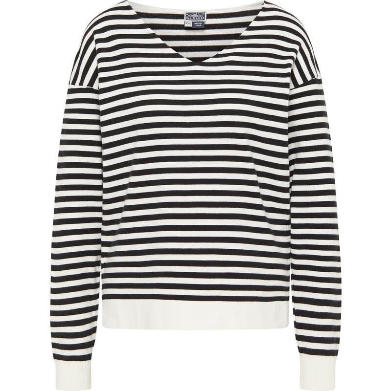 DreiMaster Maritim Sveter čierna / biela ako vlna 63143818