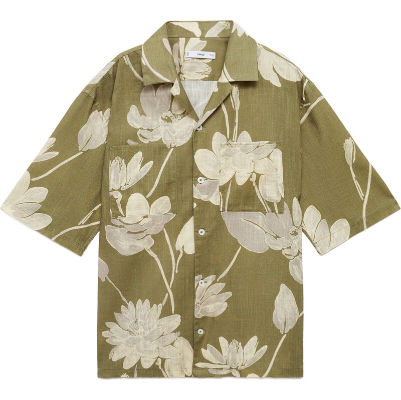 MANGO MAN Košeľa Venezia béžová / sivá / zelená 63156733