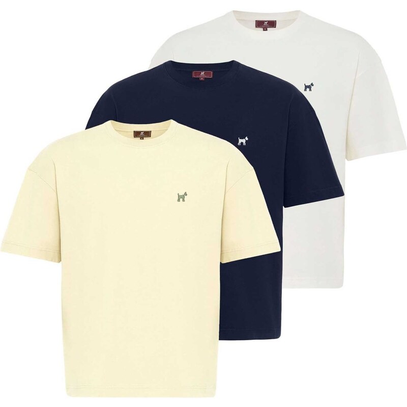 Williot Tričko námornícka modrá / pastelovo žltá / biela 63087433