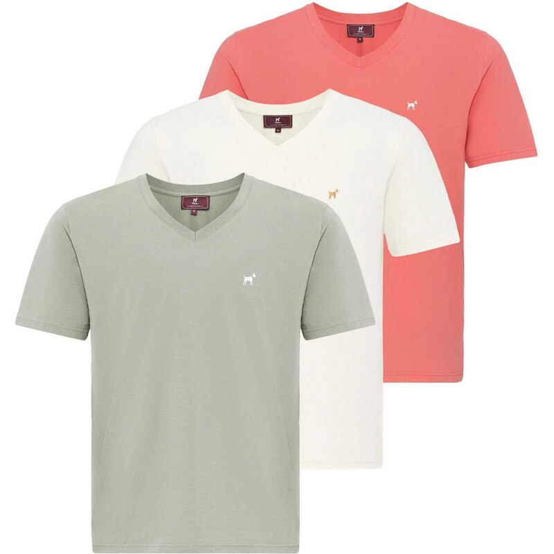 Williot Tričko kaki / lososová / biela 63158037