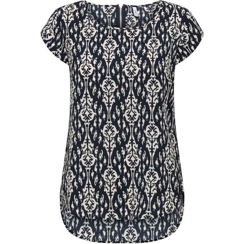 ONLY Blúzka ONLVic tmavomodrá / šedobiela 63151505