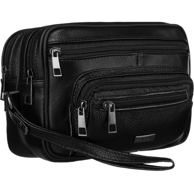 ROVICKY Pánska kapsička z prírodnej kože v čiernej farbe s pohodlným 62472069