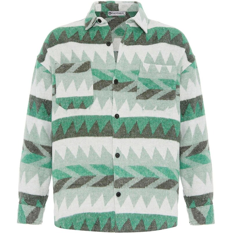 Dandalo Košeľa svetlosivá / zelená / olivová / mätová 63087328