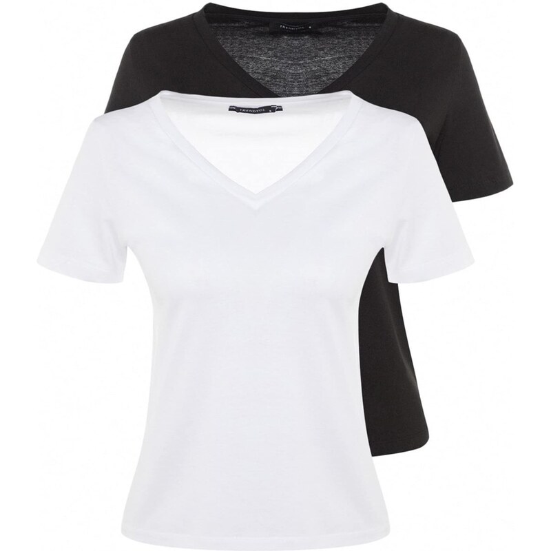 Trendyol Tričko čierna / biela 62829543