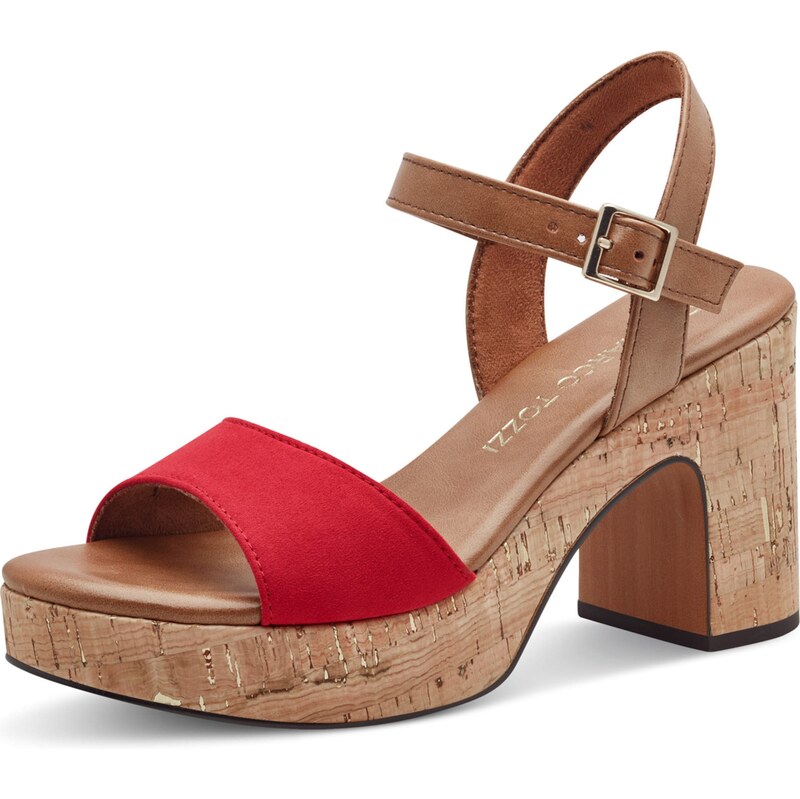 MARCO TOZZI Sandále hnedá / červená 62477754