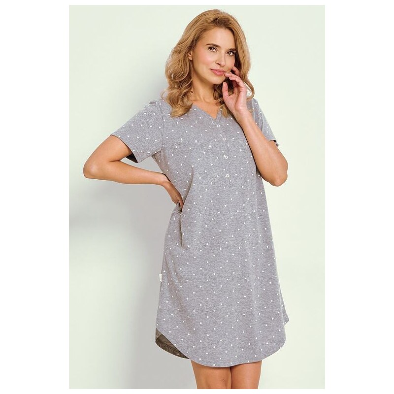 Taro Nočná košieľka Meg sivá s bielymi bodkami 62334547