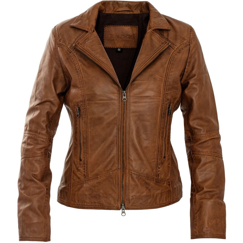 MAX Dámska kožená bunda Kate koňak 62511142