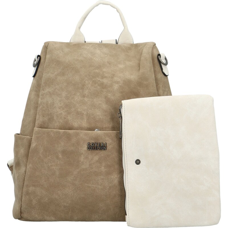 Coveri World Dámsky kabelko/batoh taupe - Coveri Lampros new taupe 62556426