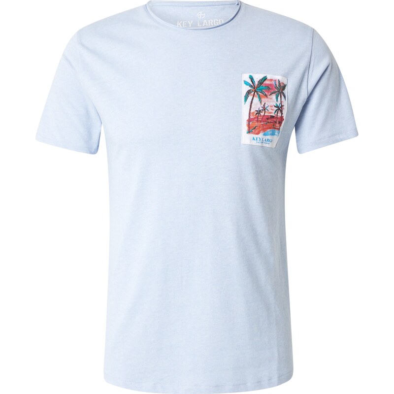 Key Largo Tričko Vibes svetlomodrá / tmavozelená / červená 62164344