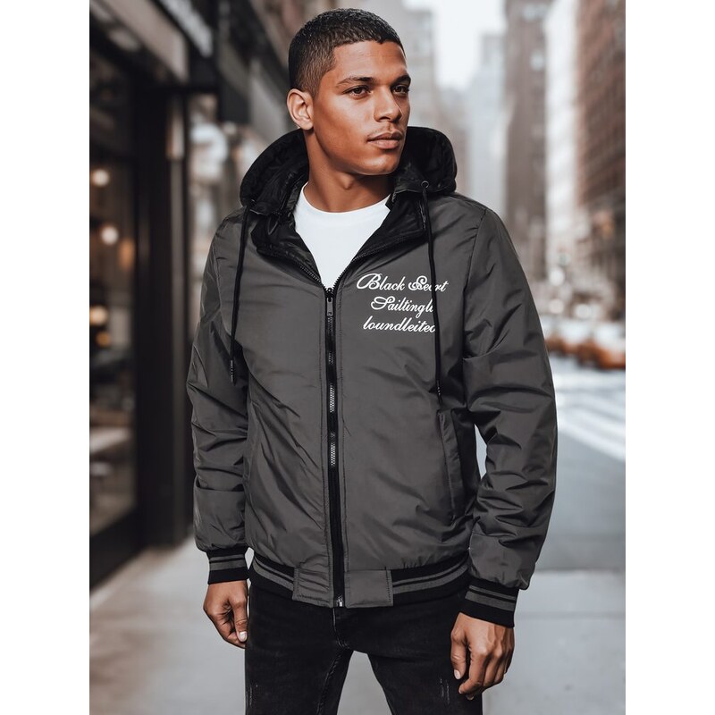 Dstreet Pánska čierna obojstranná bunda s kapucňou 62511182