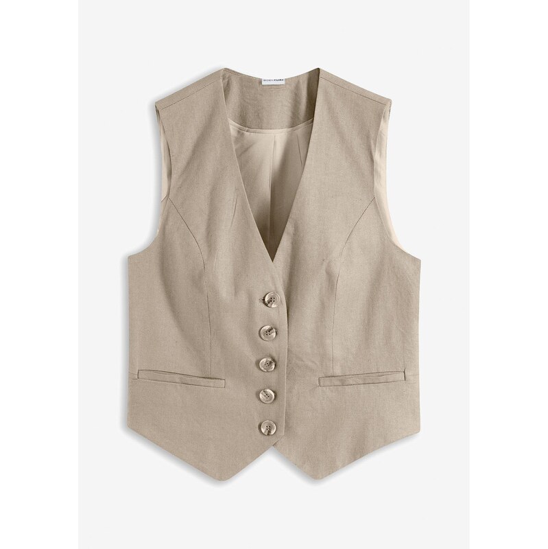 bonprix Vesta z padavého viskózového mixu, farba béžová 51059883