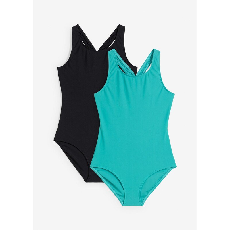 bonprix Jednodielne plavky (2 ks), farba čierna 62470657