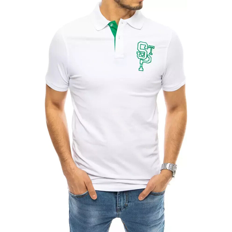 BASIC Biela polokošeľa s výšivkou PX0439 24156529