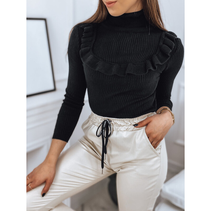 BASIC Čierny rolák s volánom NOAH MY1414 30320101