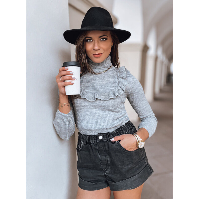 BASIC Svetlosivý rolák s volánom NOAH MY1410 30320098