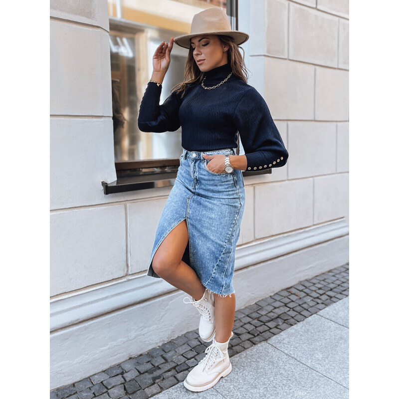 BASIC Tmavomodrý rolák s gombíkmi INGRIDA MY1437 30320109