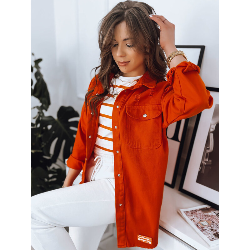 BASIC Oranžová dámska košeľová bunda AZZALA TY3512 39690380