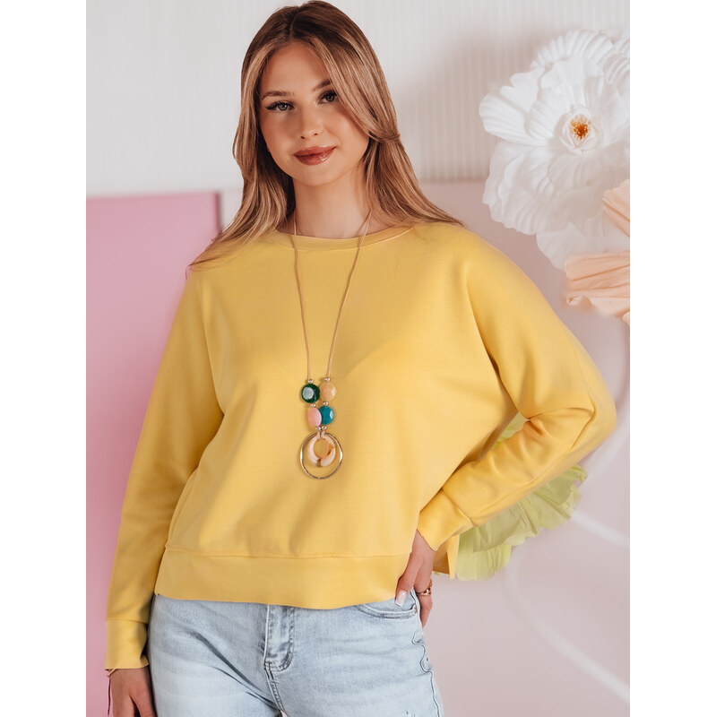 BASIC Žltá dámska ľahká krátka mikina NUBISS s príveskom RY2798 62516730