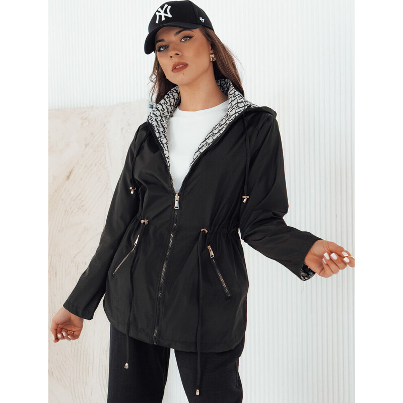 BASIC Čierno-vzorovaná obojstranná parka BEGET TY4264 49950945