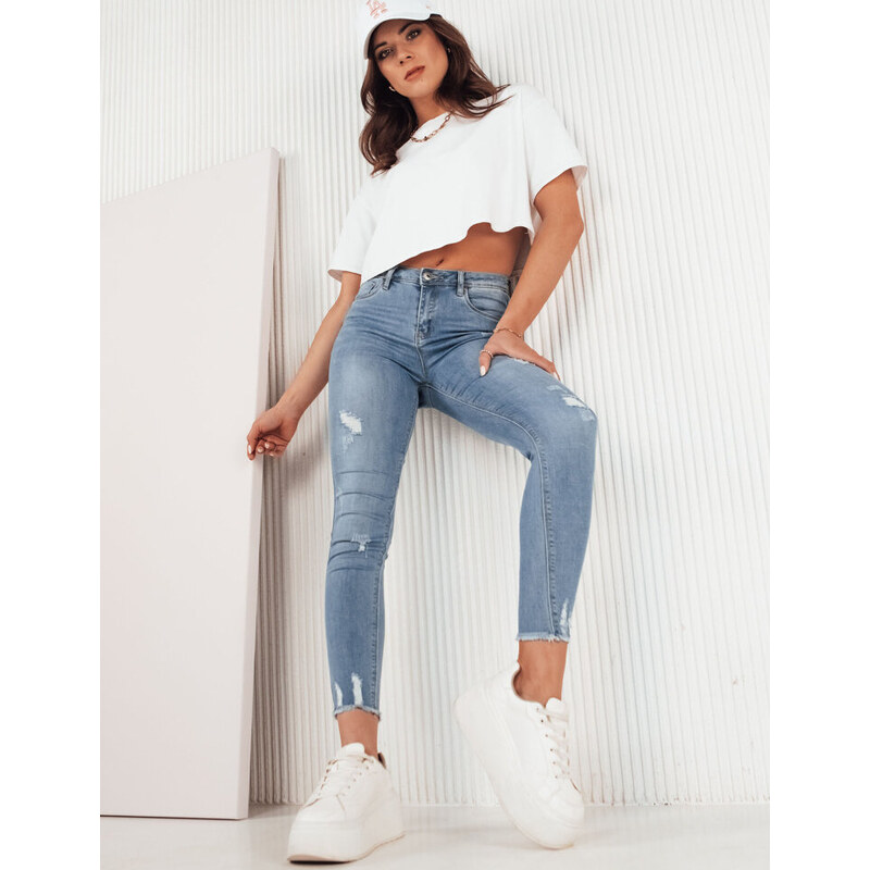 BASIC Modré džínsové nohavice s odreninami VARGES UY1980 49971448