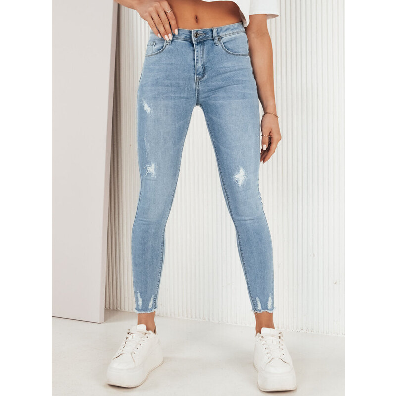 BASIC Modré vypasované džínsy s odreninami BAREME UY1984 50271916