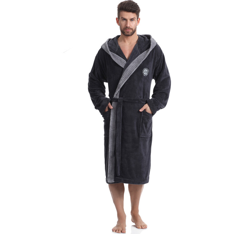 Dlhý pánsky dlhý župan s kapucňou L&L George M-2XL meski 62516724
