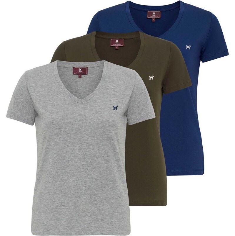 Williot Tričko tmavomodrá / sivá melírovaná / olivová 63158003