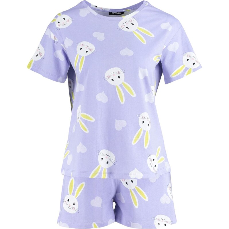 Trendyol Kraťasy citrónová / orgovánová / čierna / biela 62682765