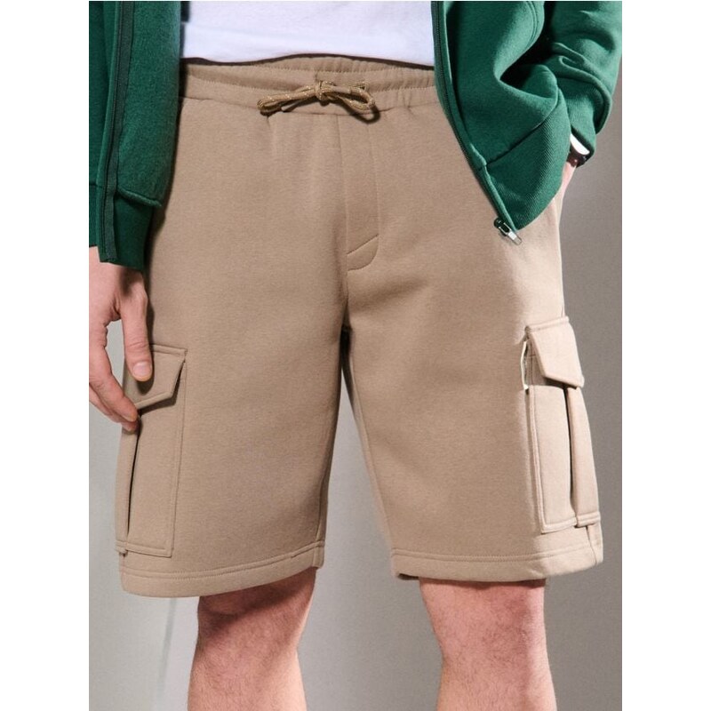 Sinsay - Cargo kraťasy - svetlohnedosivá 65804435
