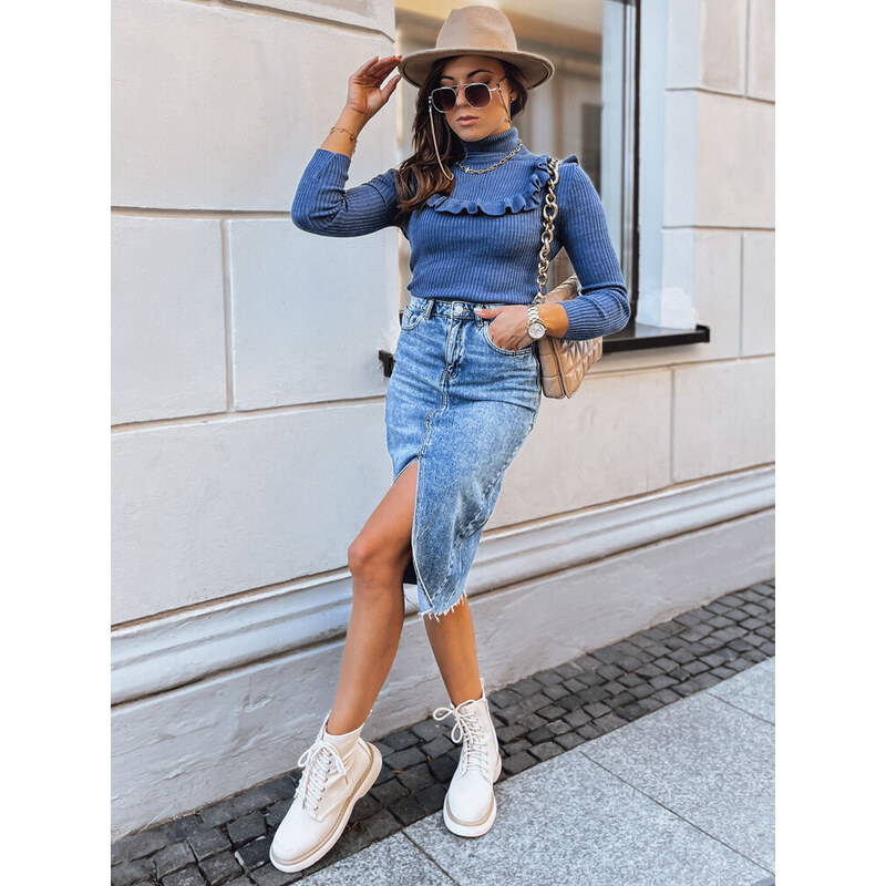 BASIC Námornícky modrý rolák s volánom NOAH MY1403 30320129