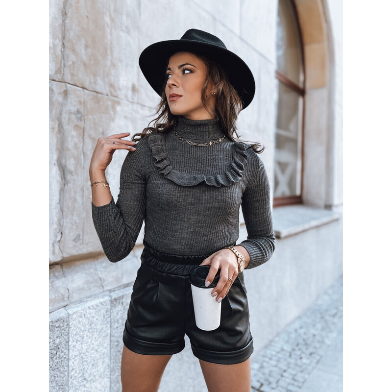 BASIC Tmavosivý rolák s volánom NOAH MY1404 30320130