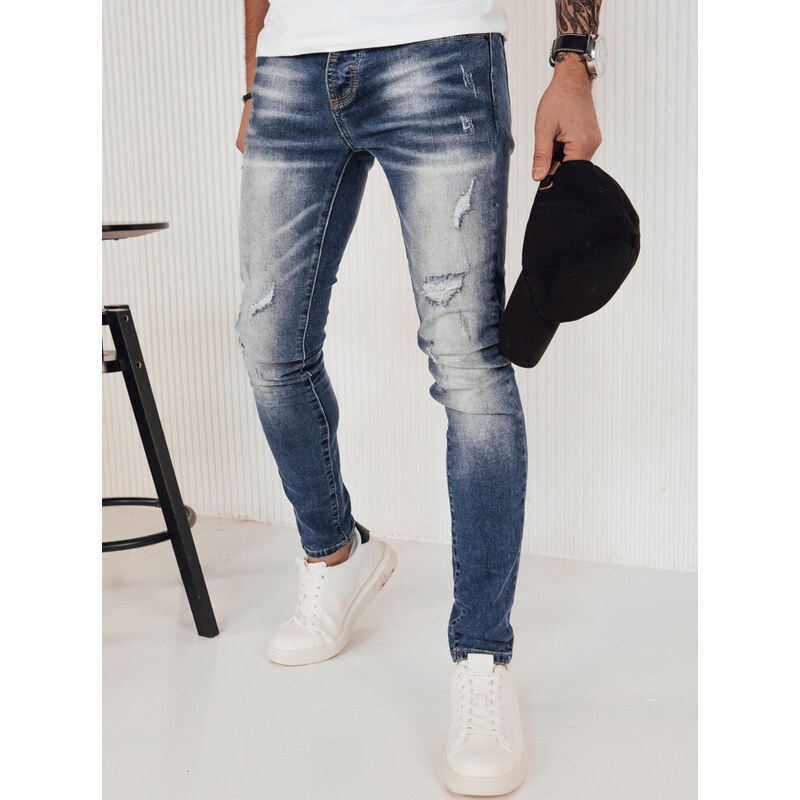 BASIC Modré džínsové nohavice s odreninami UX4154 49270711