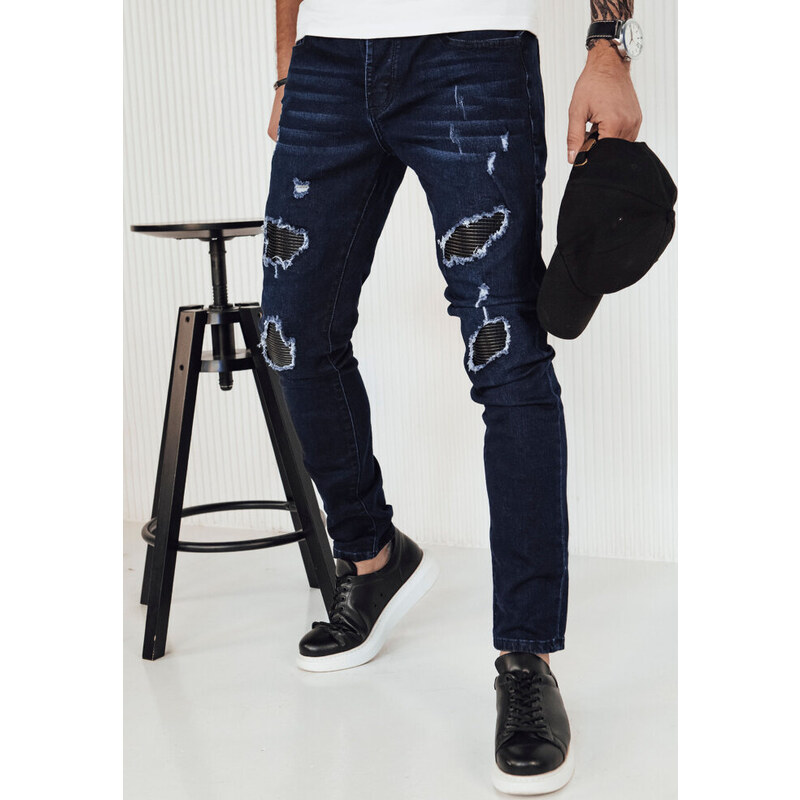 BASIC Tmavomodré rifle s odreninami UX4142 49401389