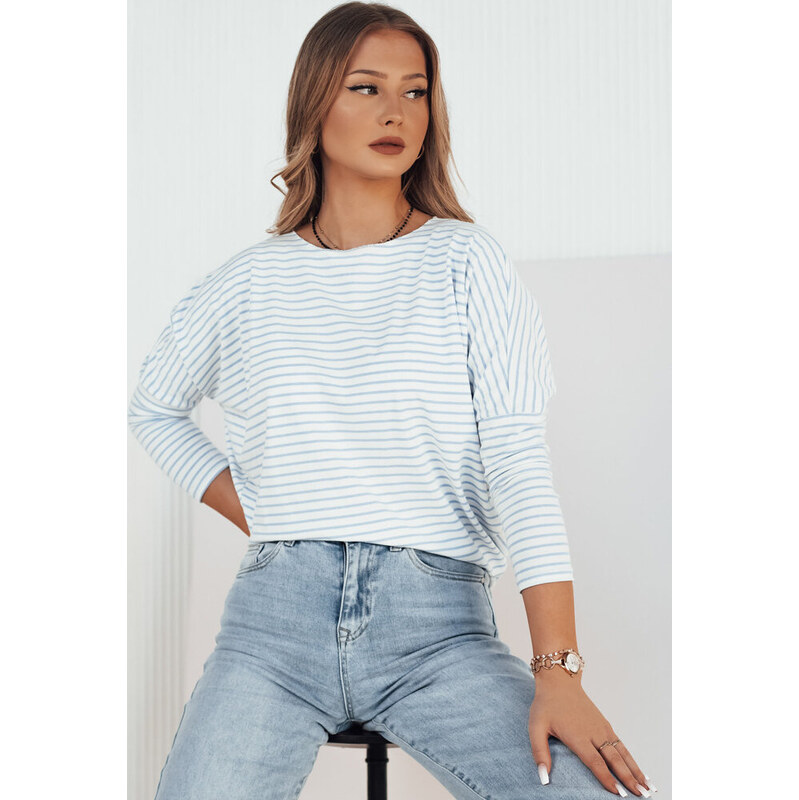 BASIC Bielo-modré pruhované tričko s dlhým rukávom APRICALE RY2371 49925898