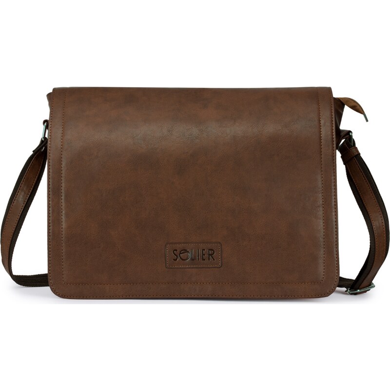 Solier pánska hnedá taška cez rameno S11 BROWN VINTAGE 55329601