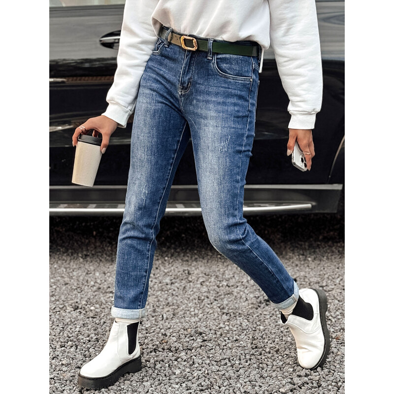 BASIC Módne dámske džínsy s opaskom JELVANI UY2236 58446547