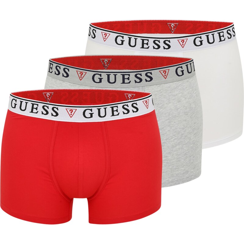 GUESS Boxerky Brian sivá melírovaná / červená / biela 62529802