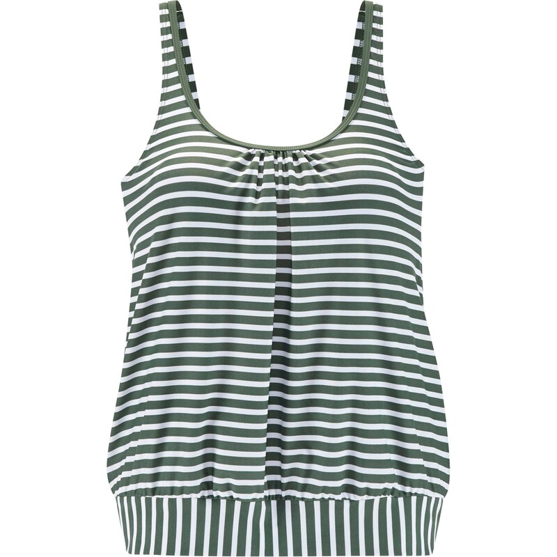 VENICE BEACH Tankinový top olivová / biela 62529795